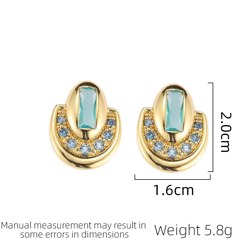 SUYU New Design Trend Style Personalized Copper Earrings For Women Light Luxury Fashion Elegant Micro Set Zircon Earrings