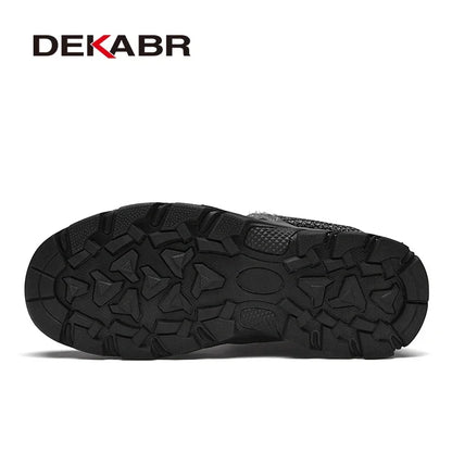 DEKABR Winter Snow Boots Men Thick Fur Super Warm With Lace Up Men's Soft Waterproof Ankle Boots Casual Wear-Resistant Men Boots