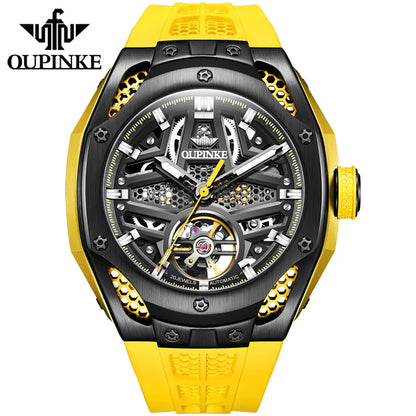 Original OUPINKE 9003 Full Skeleton 50ATM Waterproof Luminous Mechanical