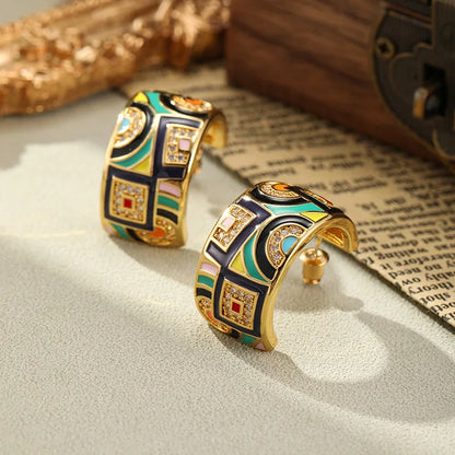 SUYU Spring New Colorful and Colorful Earrings Fashionable Women's Design Personalized Small and Luxury Versatile Earring Gifts