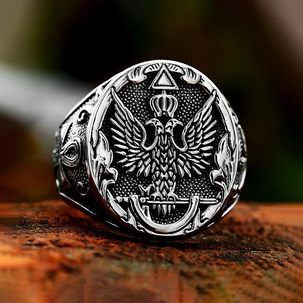 NORTHMAN Vintage Double Eagle Emblem Ring - RUBASO