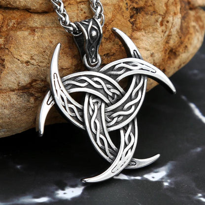 NORTHMAN Viking Odin Knot Norse Runes Necklace - RUBASO