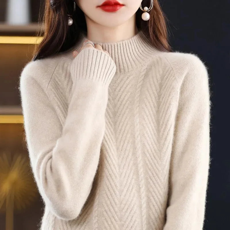 Cashmere Casual Mock Neck Sweater