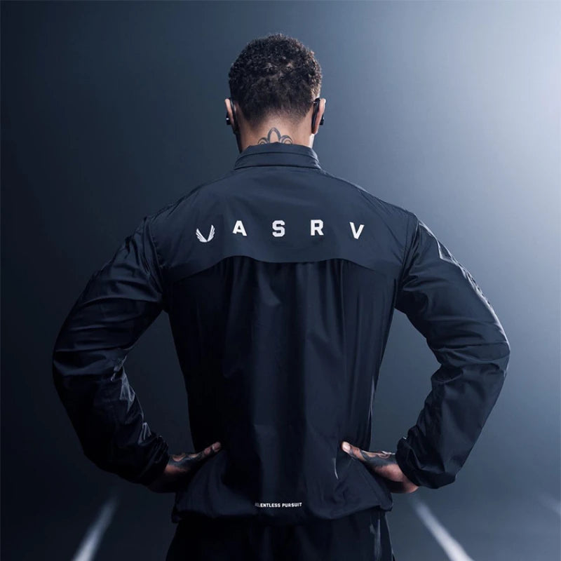 Training Jacket – Zipper Elastic Running Sportswear with Reflective Appliques