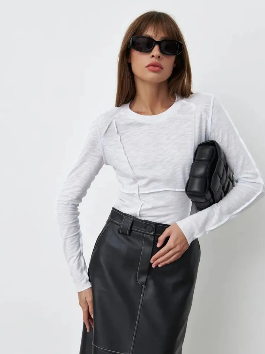 Streetwear Chic: Wolfeel Slim Fit Long Sleeve Half Turtleneck Tee