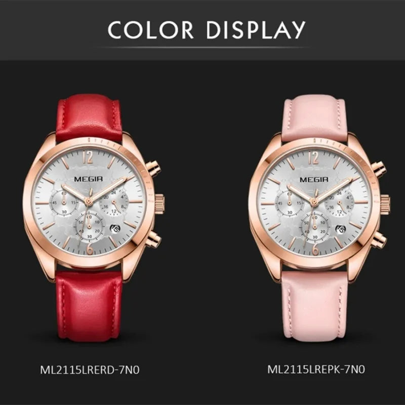 MEGIR 2115 Chronograph Fashion Luxury Wristwatch Minimalist Elegant Casual Business Watch (Quartz)