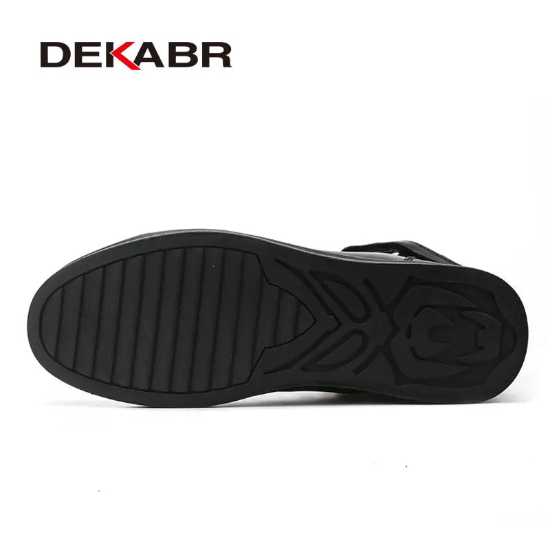 DEKABR Warm Fur Winter Boots Genuine Leather Handmade Comfortable Men Winter Snow Boots Fashion Motorcycle Men Boots Size 38~48