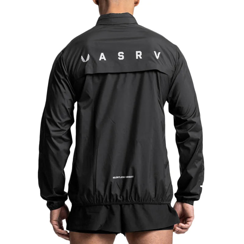 Training Jacket – Zipper Elastic Running Sportswear with Reflective Appliques