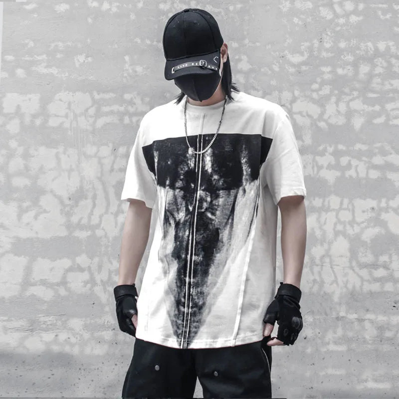 Punk Style Abstract Printing Tactical T-Shirt