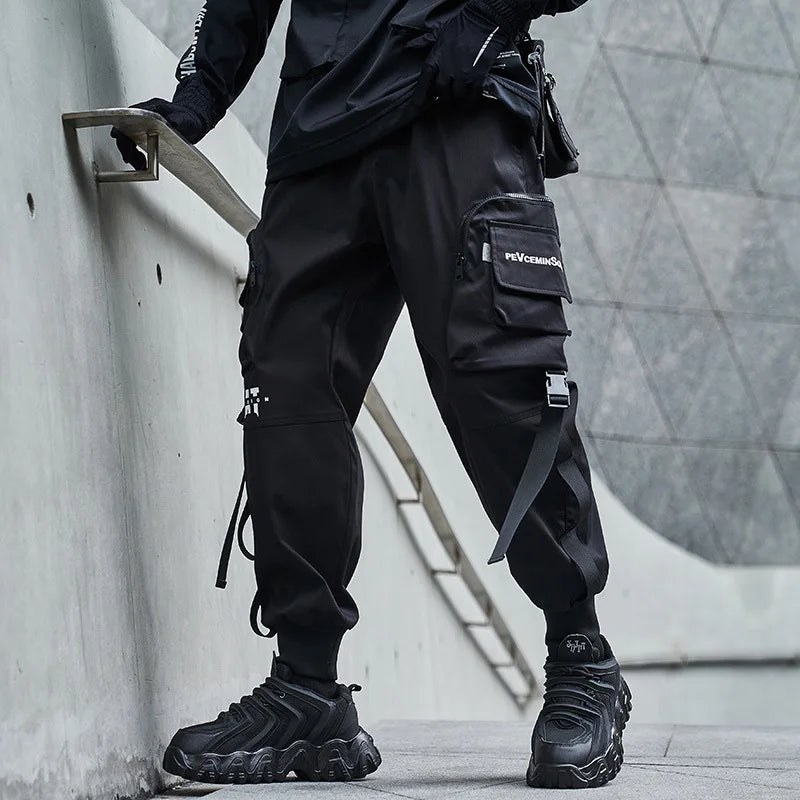 Tactical High Street Webbing Decoration Techwear Cargo Pants