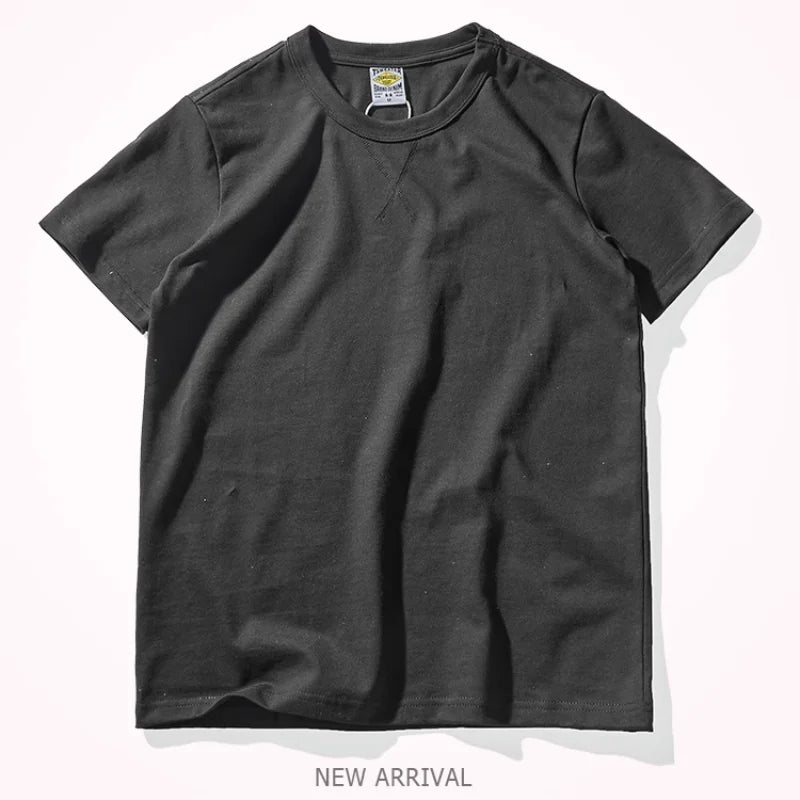 Men's Casual Solid Cotton Half-Sleeve Tee