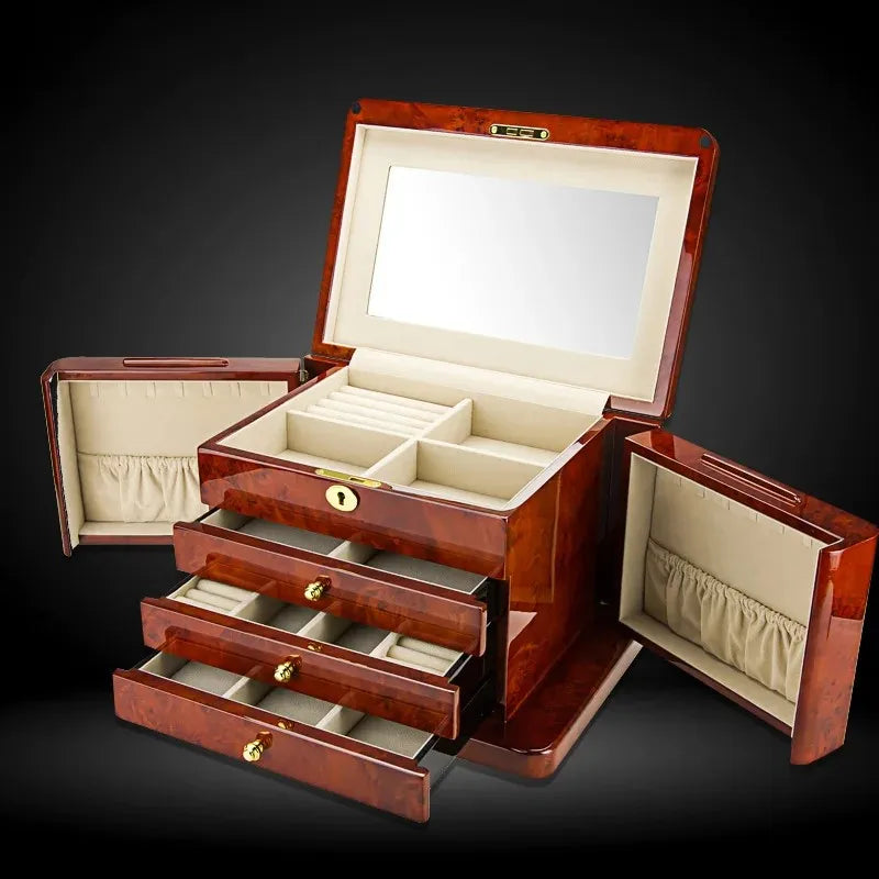 IBBETON High Gloss White Watch Box | Elegant Square Design | Premium Wooden Watch Storage