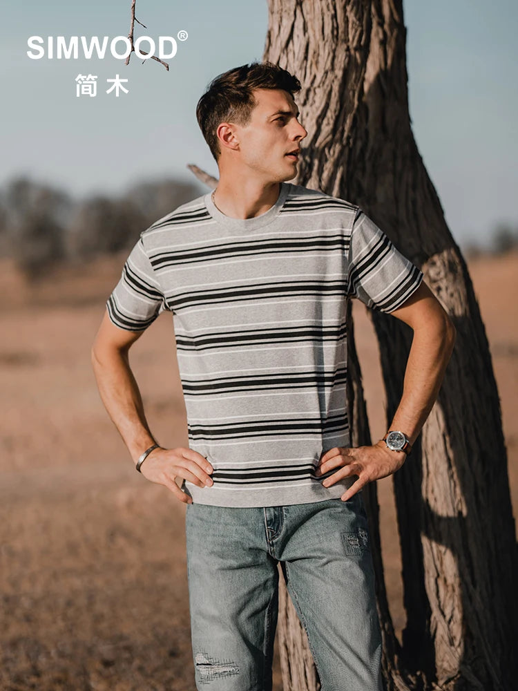 Men's Casual Striped T-Shirt - Comfort and Style Redefined