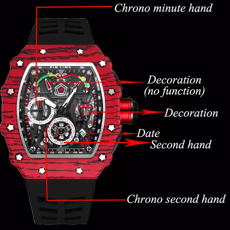 PINTIME Square PT8132-2 Chronograph (Quartz)