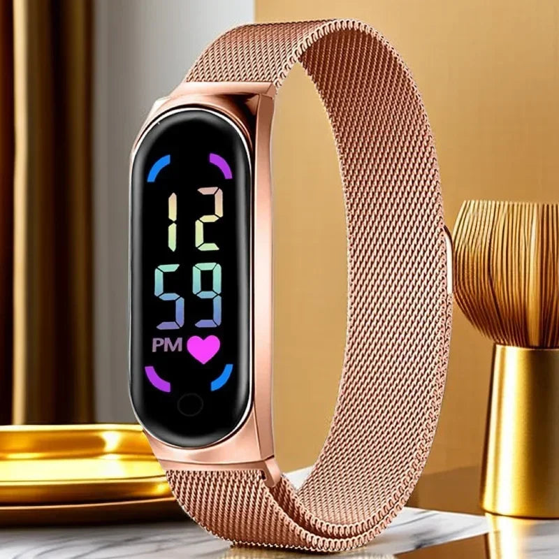 2024 New LED Women Magnetic Watchband Waterproof Touch Digital