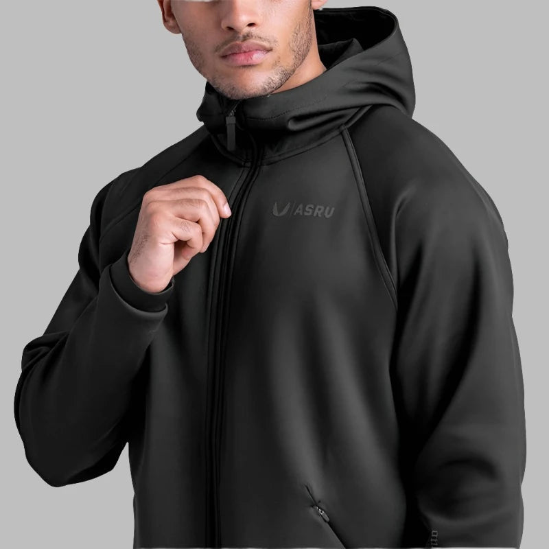 Cotton Elastic Hooded Fitness Running Loose Jacket