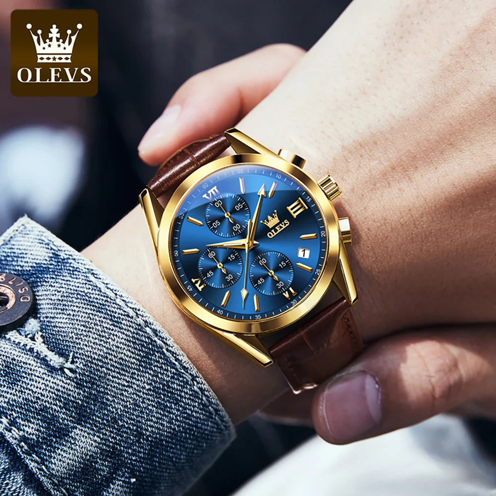 OLEVS 2872 Original Business Sports Waterproof Luminous Chronograph Watch Luxury Brand (Quartz)