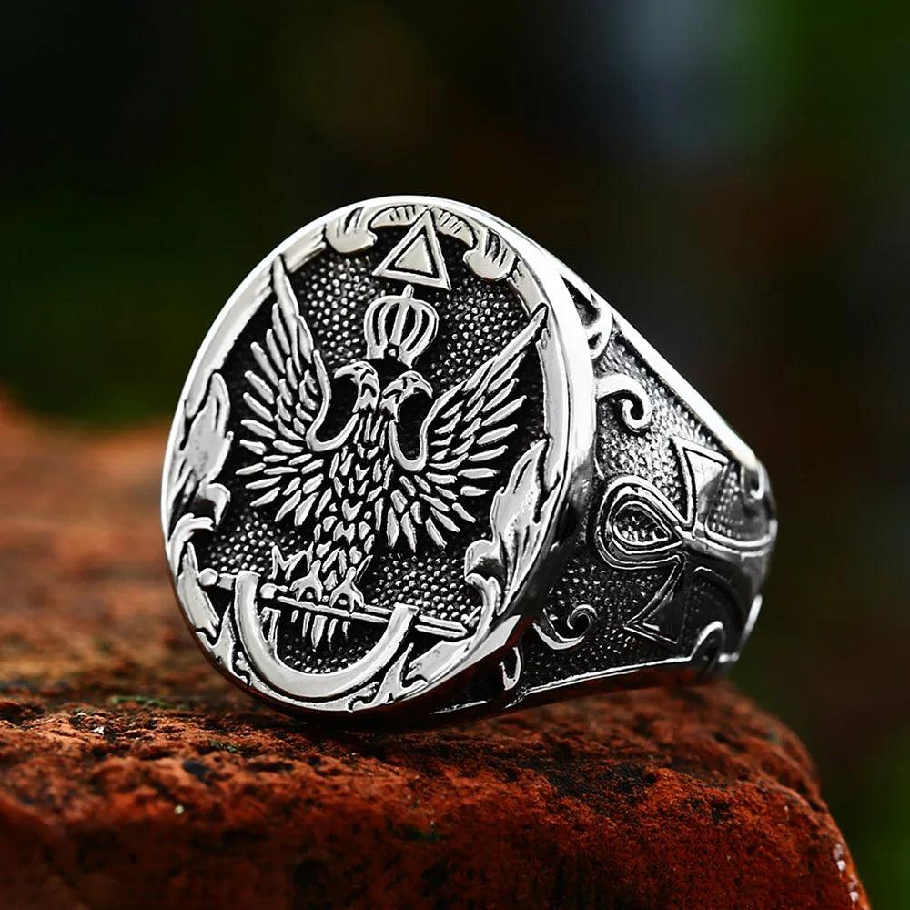 NORTHMAN Vintage Double Eagle Emblem Ring - RUBASO