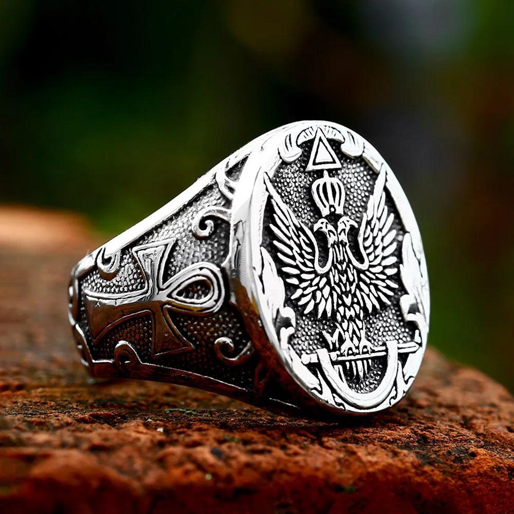 NORTHMAN Vintage Double Eagle Emblem Ring - RUBASO