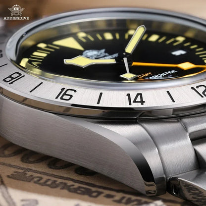 ADDIESDIVE AD2036 Dive Watch with Luminous Hands and GMT Movement (Quartz)