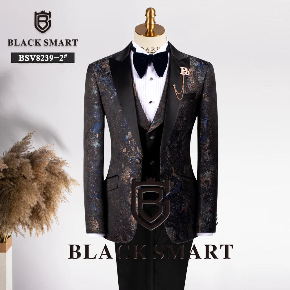 The Black Rose Premium Black Smart Tuxedo BSV8239 (Two-Piece)