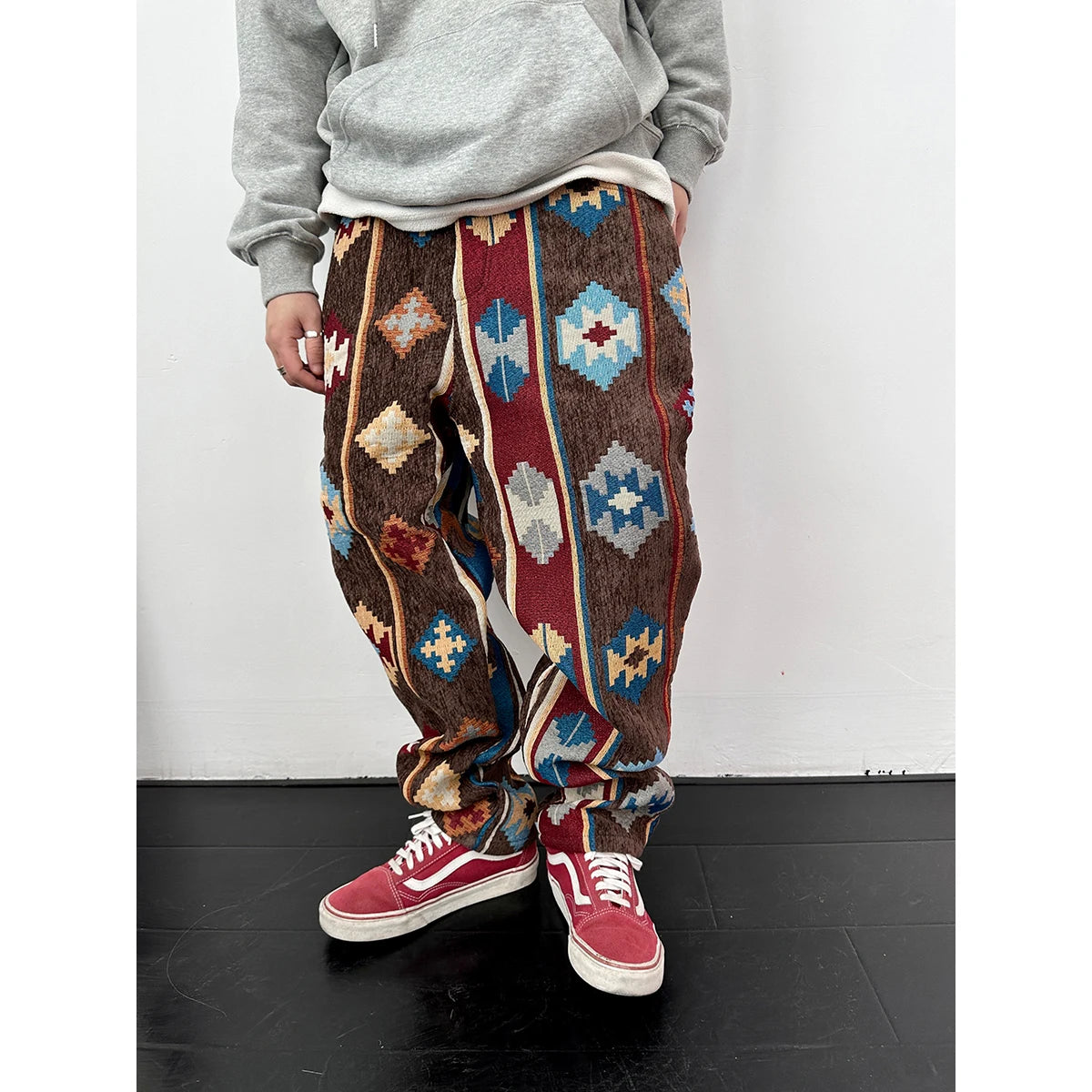 Mountain American Streetwear Geometric Pattern Casual