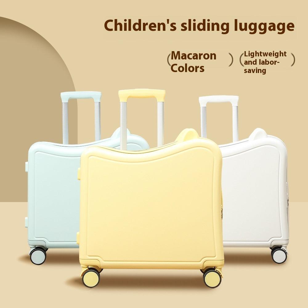 Children's Luggage Riding Trolley Case Mute Universal Wheel Boarding - RUBASO