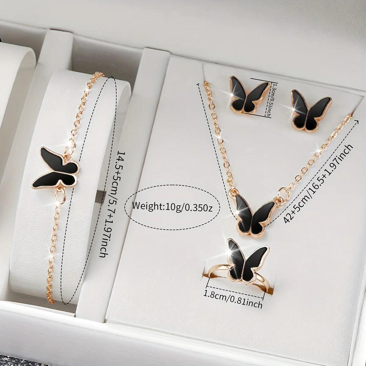Geneva Black Watch & Jewelry Set Gift - RUBASO