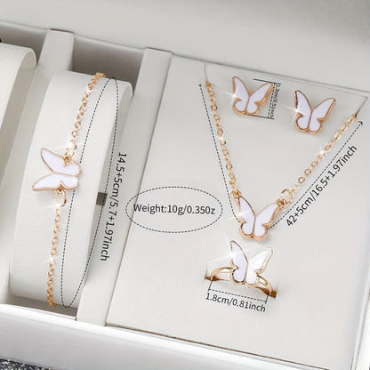 Geneva White Watch & Jewelry Set Gift - RUBASO