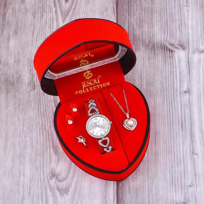 JESOU JS-M-003 Set Gift (Including Watch, Earrings, Necklace, Ring) - RUBASO