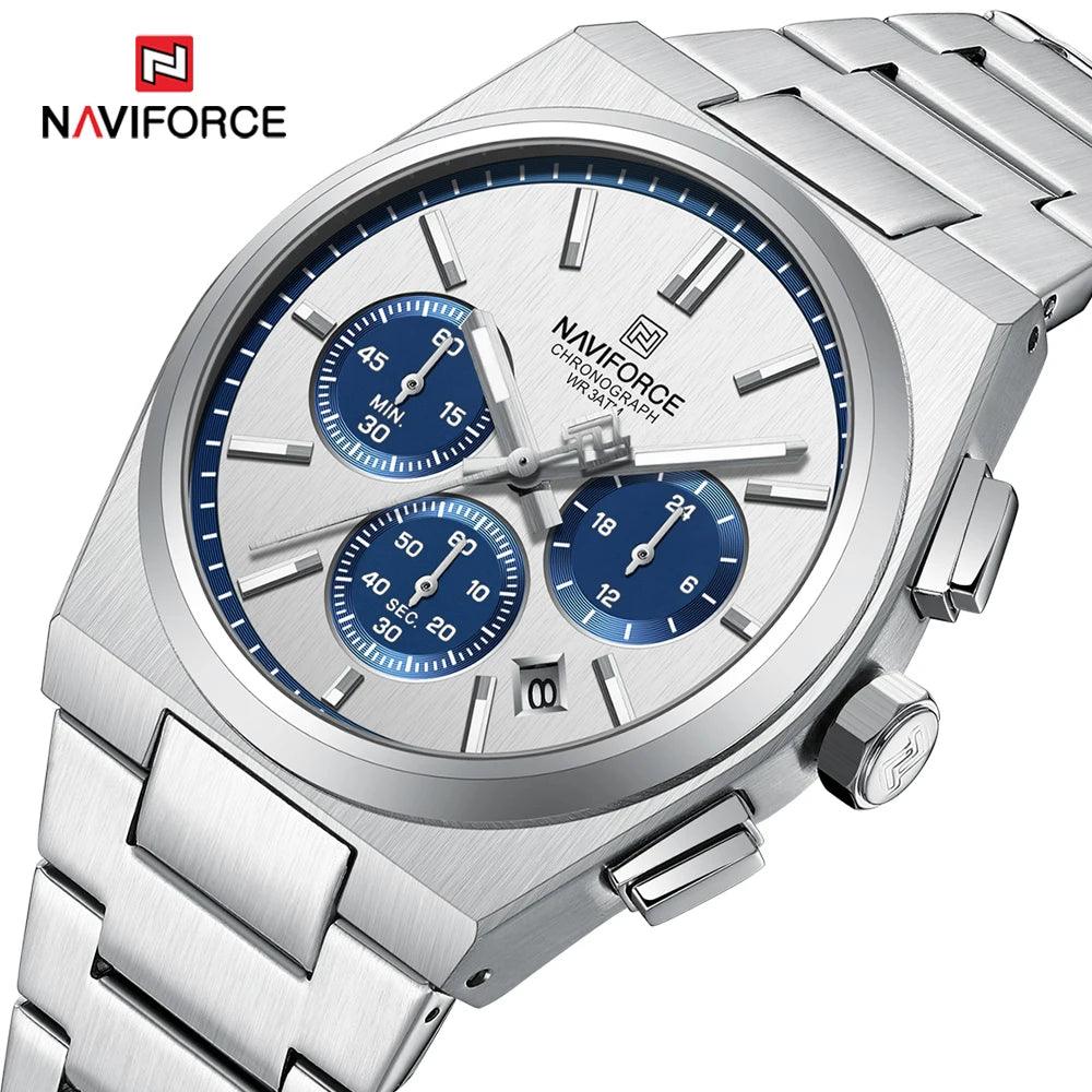 NAVIFORCE Men Casual Sport Quartz Calendar Wrist Watch for Man Business Steel Strap Waterproof Male Clock Relogio Masculino - RUBASO