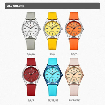 NAVIFORCE Women Wristwatches Silicone Strap Female Fashion Simple Quartz Watch High Quality Ladies Waterproof Clock Montre Femme - RUBASO