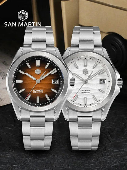 San Martin New Gada Watch 39mm Desert Texture Men Dress Watch NH35 Automatic Mechanical Sapphire Waterproof 100m Luminous SN0129 - RUBASO