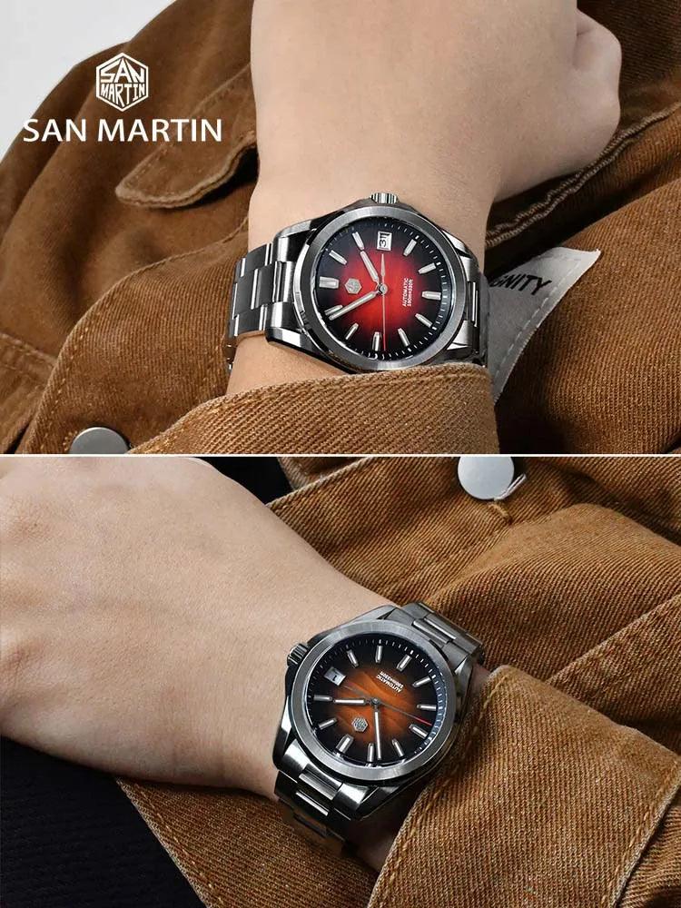 San Martin New Gada Watch 39mm Desert Texture Men Dress Watch NH35 Automatic Mechanical Sapphire Waterproof 100m Luminous SN0129 - RUBASO