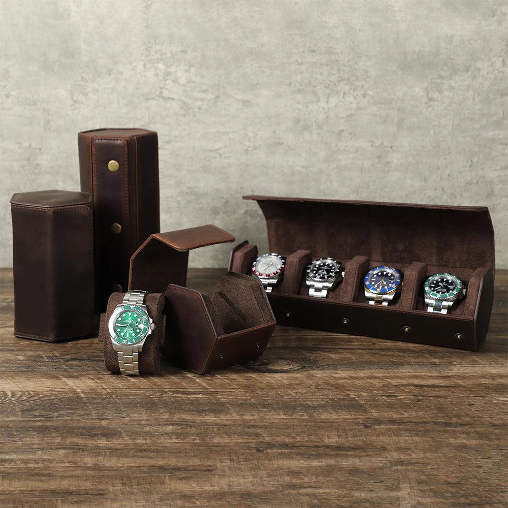 Vintage Watch Roll Boxes (Coffee) - RUBASO  